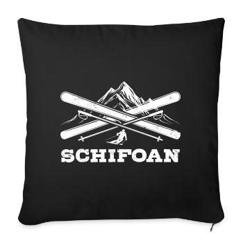 Schifoan | Après ski, winter sports, ski holidays - Sofa pillowcase 17,3'' x 17,3'' (45 x 45 cm) - black - Front