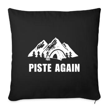ENCORE UNE FOIS. Ski. Sports de ski d’hiver - Housse de coussin décorative 45 x 45 cm - noir - Devant