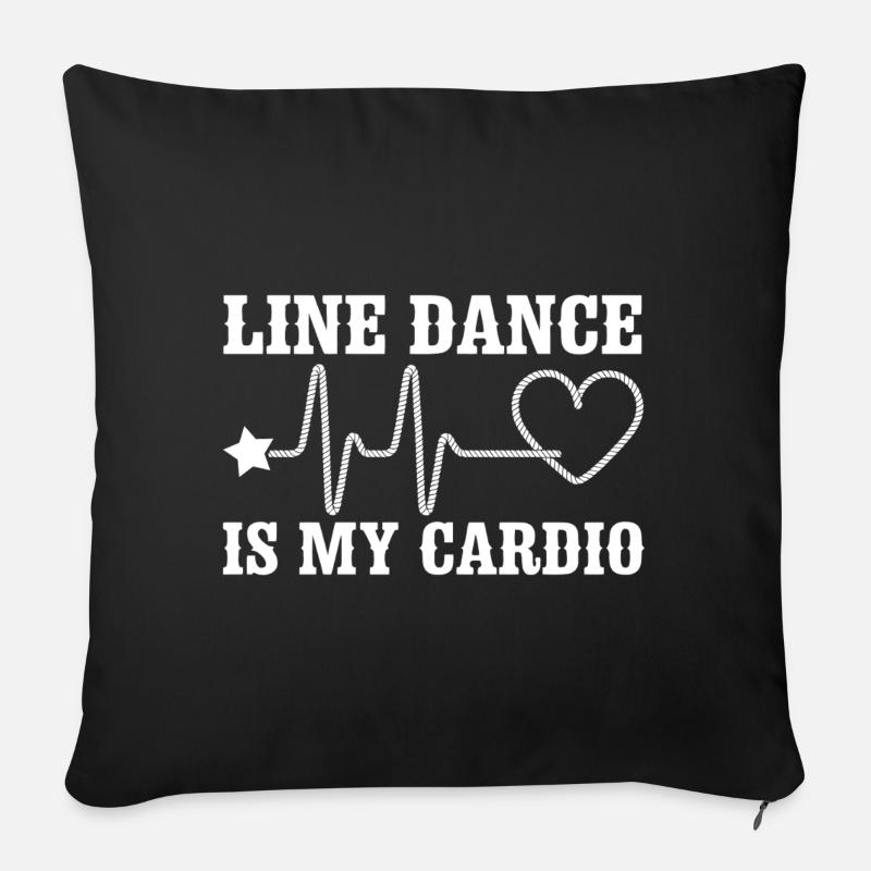 Line Dance Cardio Statement - Sofakissenbezug 45 x 45 cm - Schwarz