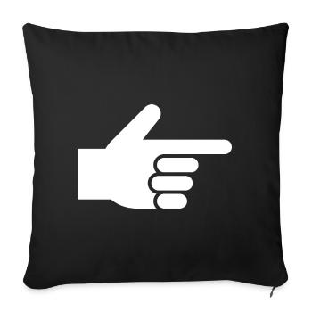 Hand, Zeigefinger, Zeiger - Sofakissenbezug 45 x 45 cm - Schwarz - Vorne