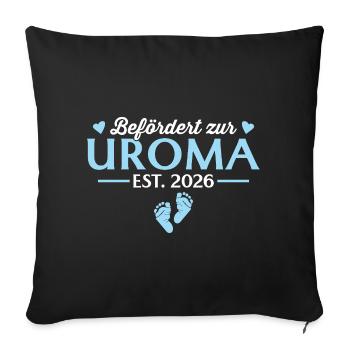 Promoted to Great-Grandma 2026 Baby Shower - Sofa pillowcase 17,3'' x 17,3'' (45 x 45 cm) - black - Front