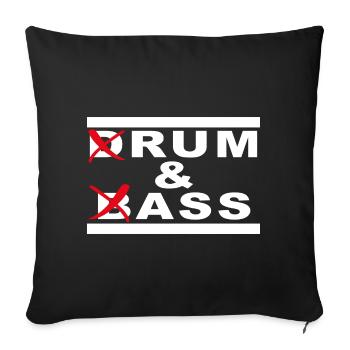 Rum & Ass – Drum and Bass Word Game - Sofa pillowcase 17,3'' x 17,3'' (45 x 45 cm) - black - Front