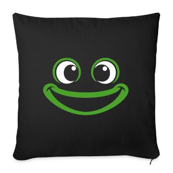 Frog | Big Face Costume Carnival Disguise - Sofa pillowcase 17,3'' x 17,3'' (45 x 45 cm) - black - Front