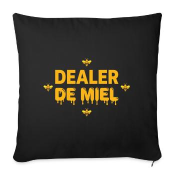 Dealer De Miel Drôle Cadeau Apiculture - Housse de coussin décorative 45 x 45 cm - noir - Devant