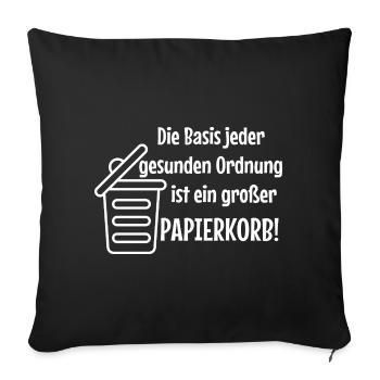 Basic Order: Large Wastepaper Bin Witzer Saying Office - Sofa pillowcase 17,3'' x 17,3'' (45 x 45 cm) - black - Front