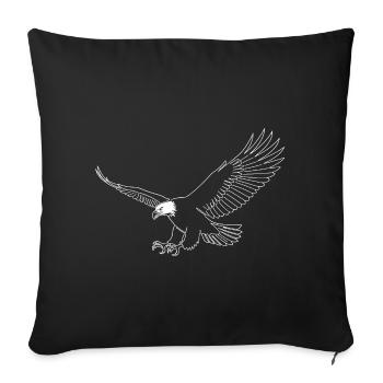 Minimalist Eagle Silhouette Freedom USA Bird - Sofa pillowcase 17,3'' x 17,3'' (45 x 45 cm) - black - Front
