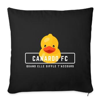 Humour couple amoureux canardo FC homme - Housse de coussin décorative 45 x 45 cm - noir - Devant