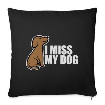 Mon chien Dog Amamant Dog Love Logo de blague - Housse de coussin décorative 45 x 45 cm - noir - Devant
