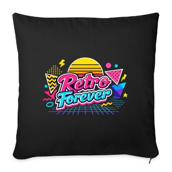 Retro Forever Neon 80s Vibe - Sofa pillowcase 17,3'' x 17,3'' (45 x 45 cm) - black - Front