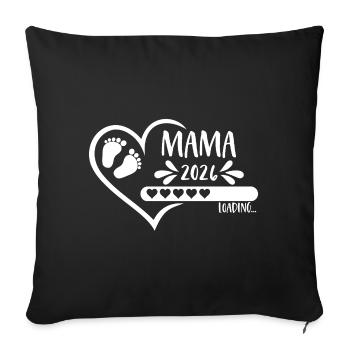 Mama 2026 loading Herz Ladebalken Babyfüße - Sofakissenbezug 45 x 45 cm - Schwarz - Vorne
