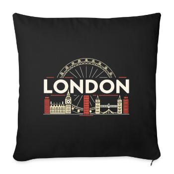 London Skyline and Ferris Wheel - Sofa pillowcase 17,3'' x 17,3'' (45 x 45 cm) - black - Front