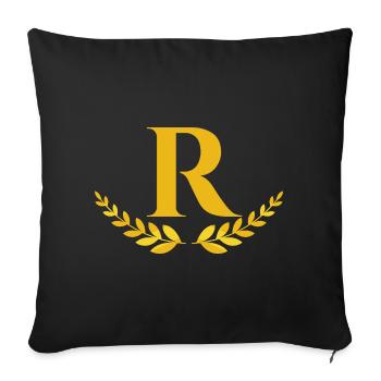 R - Sofakissenbezug 45 x 45 cm - Schwarz - Vorne