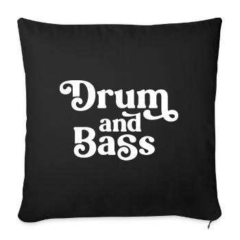 Drum and Bass Retro Glyphs - Sofa pillowcase 17,3'' x 17,3'' (45 x 45 cm) - black - Front