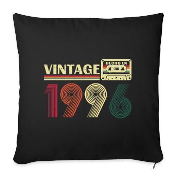 1996 Vintage Cadeau D'anniversaire Homme Femme - Housse de coussin décorative 45 x 45 cm - noir - Devant