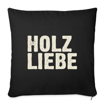 Holzliebe - Vintage Retro Design für Schreiner - Sofakissenbezug 45 x 45 cm - Schwarz - Vorne