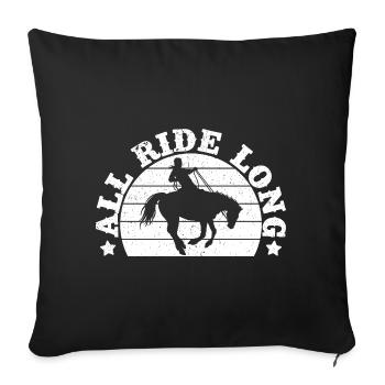 Rodeo Horse Riding All Ride Long Cowboy - Sofa pillowcase 17,3'' x 17,3'' (45 x 45 cm) - black - Front