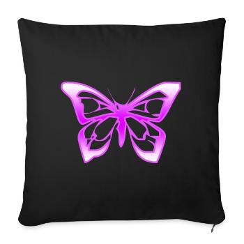 Papillon - Housse de coussin décorative 45 x 45 cm - noir - Devant