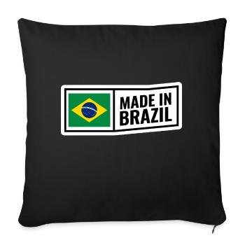Brazil - Sofa pillowcase 17,3'' x 17,3'' (45 x 45 cm) - black - Front