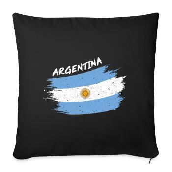 Argentina Argentinien Argentinische Flagge Brush - Sofakissenbezug 45 x 45 cm - Schwarz - Vorne