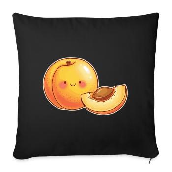 Motif d’abricot Costume de fruits Costume de fruits Carnaval - Housse de coussin décorative 45 x 45 cm - noir - Devant