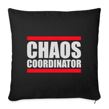 Coordinateur du Chaos Titre drôle Parents Teacher Logo - Housse de coussin décorative 45 x 45 cm - noir - Devant