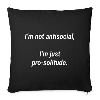 Pro Solitude Quote Tee - Sofakissenbezug 45 x 45 cm - Schwarz - Vorne