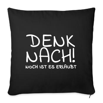 DenkNach - Sofakissenbezug 45 x 45 cm - Schwarz - Vorne