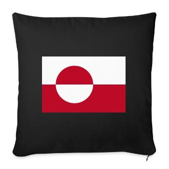 Grönländische Flagge – grönländische Flagge - Sofakissenbezug 45 x 45 cm - Schwarz - Vorne
