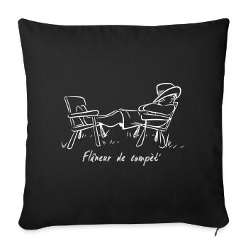 flaneur - Housse de coussin décorative 45 x 45 cm - noir - Devant