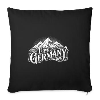 I love Germany, Logo weiss - Sofakissenbezug 45 x 45 cm - Schwarz - Vorne
