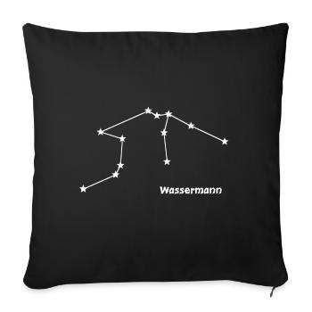 Sternzeichen Wassermann - Sofakissenbezug 45 x 45 cm - Schwarz - Vorne