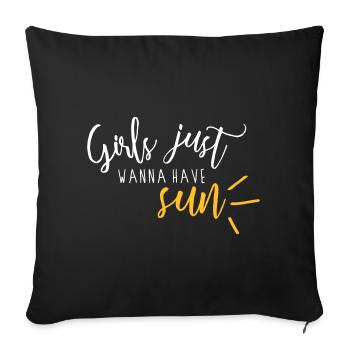 Les filles veulent juste avoir du soleil - Housse de coussin décorative 45 x 45 cm - noir - Devant