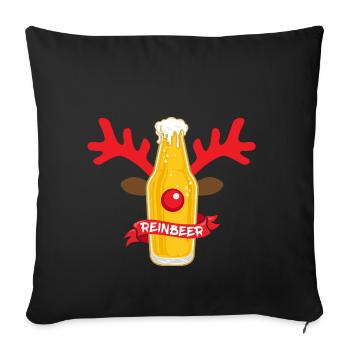 Reinbeer Christmas Pun Costume Wordplay Gift - Sofa pillowcase 17,3'' x 17,3'' (45 x 45 cm) - black - Front