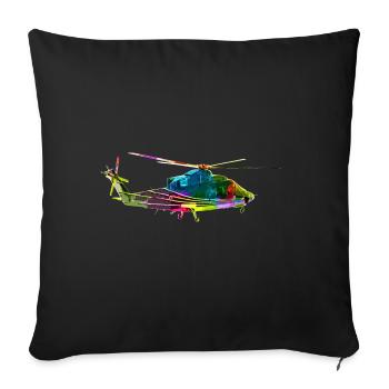 Hélicoptères colorés - Housse de coussin décorative 45 x 45 cm - noir - Devant