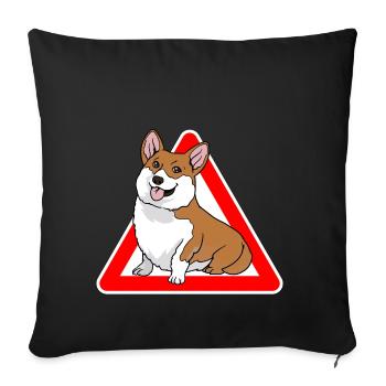 Welsh Corgi Pembroke Cardigan Hund - Sofakissenbezug 45 x 45 cm - Schwarz - Vorne