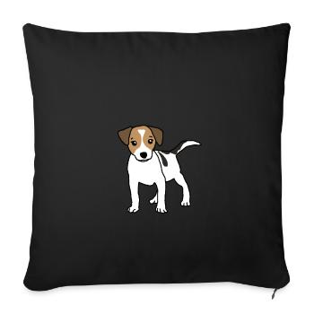 Jack Russell Terrier dogs puppy - Sofa pillowcase 17,3'' x 17,3'' (45 x 45 cm) - black - Front