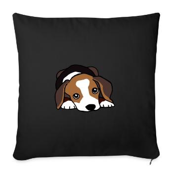 Beagle, Hund, Hunderasse, Comic - Sofakissenbezug 45 x 45 cm - Schwarz - Vorne
