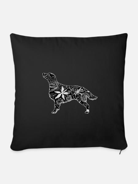 Blumen Flattie - Sofakissenbezug 45 x 45 cm - Schwarz
