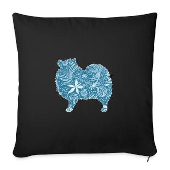 Blume Kleinspitz II - Sofakissenbezug 45 x 45 cm - Schwarz - Vorne