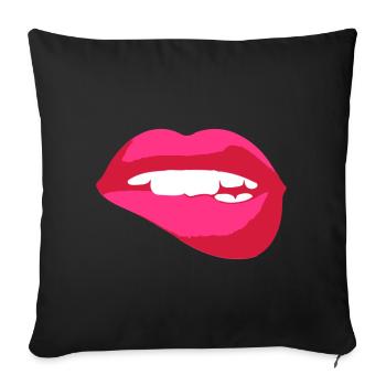 la bouche des dents - Housse de coussin décorative 45 x 45 cm - noir - Devant