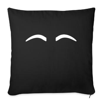 Augenbrauen Weiß glatt - Sofakissenbezug 45 x 45 cm - Schwarz - Vorne