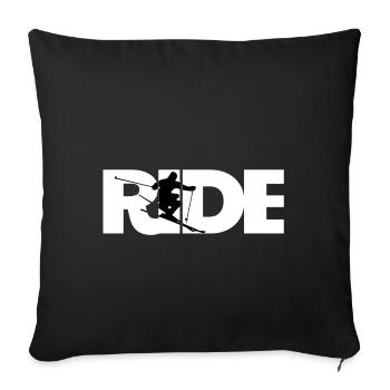 Ride skiing freeride skiing - Sofa pillowcase 17,3'' x 17,3'' (45 x 45 cm) - black - Front