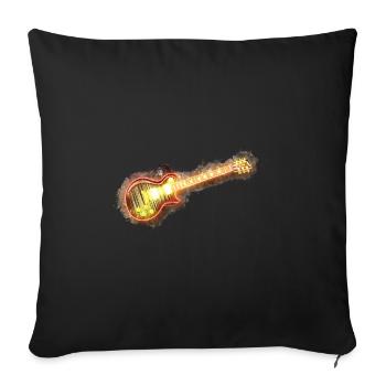 Guitare guitare électrique brillant - Housse de coussin décorative 45 x 45 cm - noir - Devant