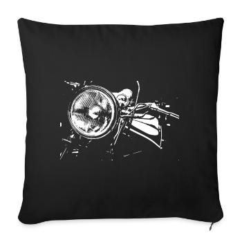 Papy moto - Housse de coussin décorative 45 x 45 cm - noir - Devant