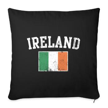 Emblème Varsity du drapeau irlandais - Housse de coussin décorative 45 x 45 cm - noir - Devant