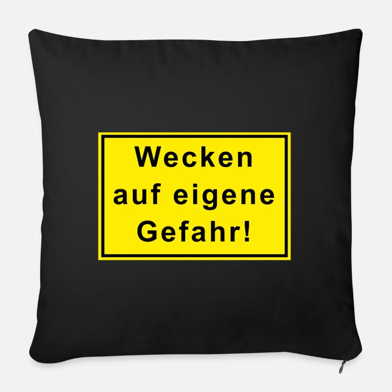 se réveiller à vos risques et périls - Housse de coussin décorative 45 x 45 cm - noir