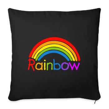 Arc en ciel arc en ciel LGBT - Housse de coussin décorative 45 x 45 cm - noir - Devant