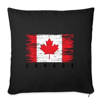 Grunge Canadian Flag - Sofa pillowcase 17,3'' x 17,3'' (45 x 45 cm) - black - Front