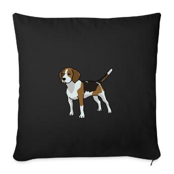 Beagle, dog, dog , cartoon, drawing - Sofa pillowcase 17,3'' x 17,3'' (45 x 45 cm) - black - Front