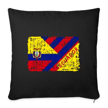 Equateur drapeau design / cadeau Amérique du Sud - Housse de coussin décorative 45 x 45 cm - noir - Devant